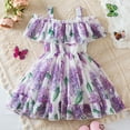thumbnail image 3 of Gbsyewxs Dress For Girls Strappy Sleeveless Floral Print Tutu Layered Ruffle Elegant Summer Kids Dresses White Size 3-4 Years, 3 of 3