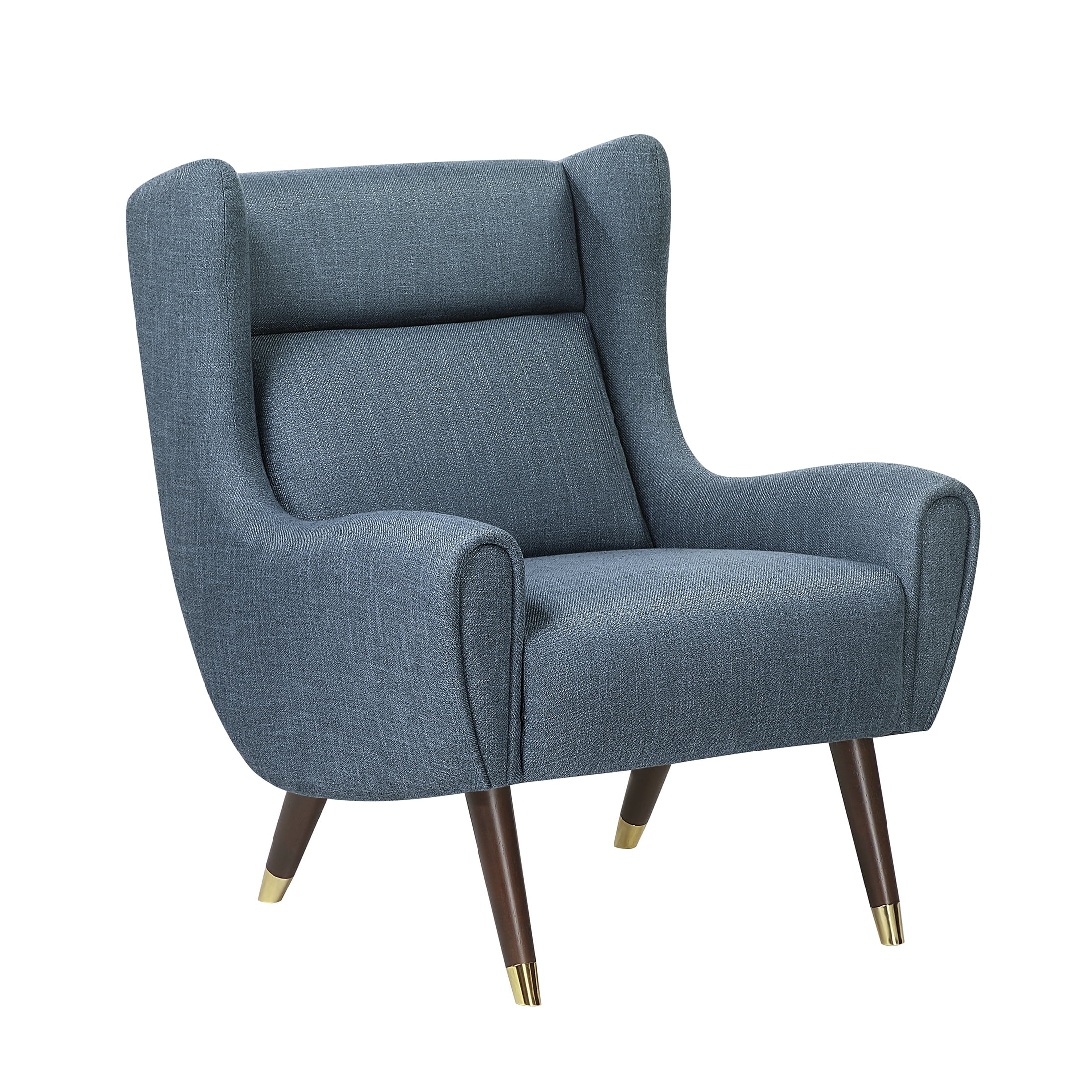 OakvillePark Calista Textured Fabric Wingback Accent Chair, Blue