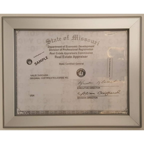 MO Business License frame 8.5 x 11 ( Heavy Duty )