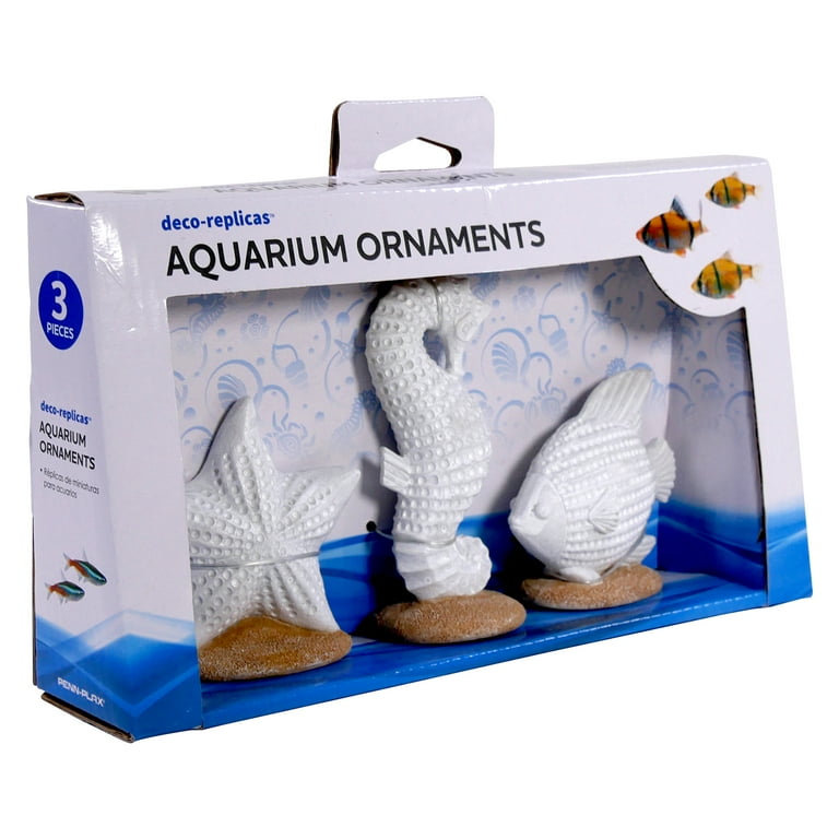 Penn-Plax 3 Piece Coastal Resin Kit Aquarium Decor- Seahorse