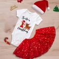 thumbnail image 5 of Body de bebé personalizado de Navidad, vestidos de pastel con nombre personalizado, mono de manga larga para niñas, faldas de tul, trajes de fiesta para niños pequeños, 5 of 5