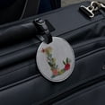 thumbnail image 5 of Letter L Floral Monogram Initial Round Leather Luggage Card Suitcase Carry-On ID Tag, 5 of 8