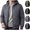 Gray, variant on Men's Lightweight Cotton Quilted Puffer Jacket Windproof Hooded Warm Outerwear Coat for Fall Winter Golf Running Hiking Travel with Pockets, Army Green, XXL