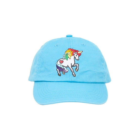 Unicorn Youth Sized Adjustable Baseball Hat, Sky Blue