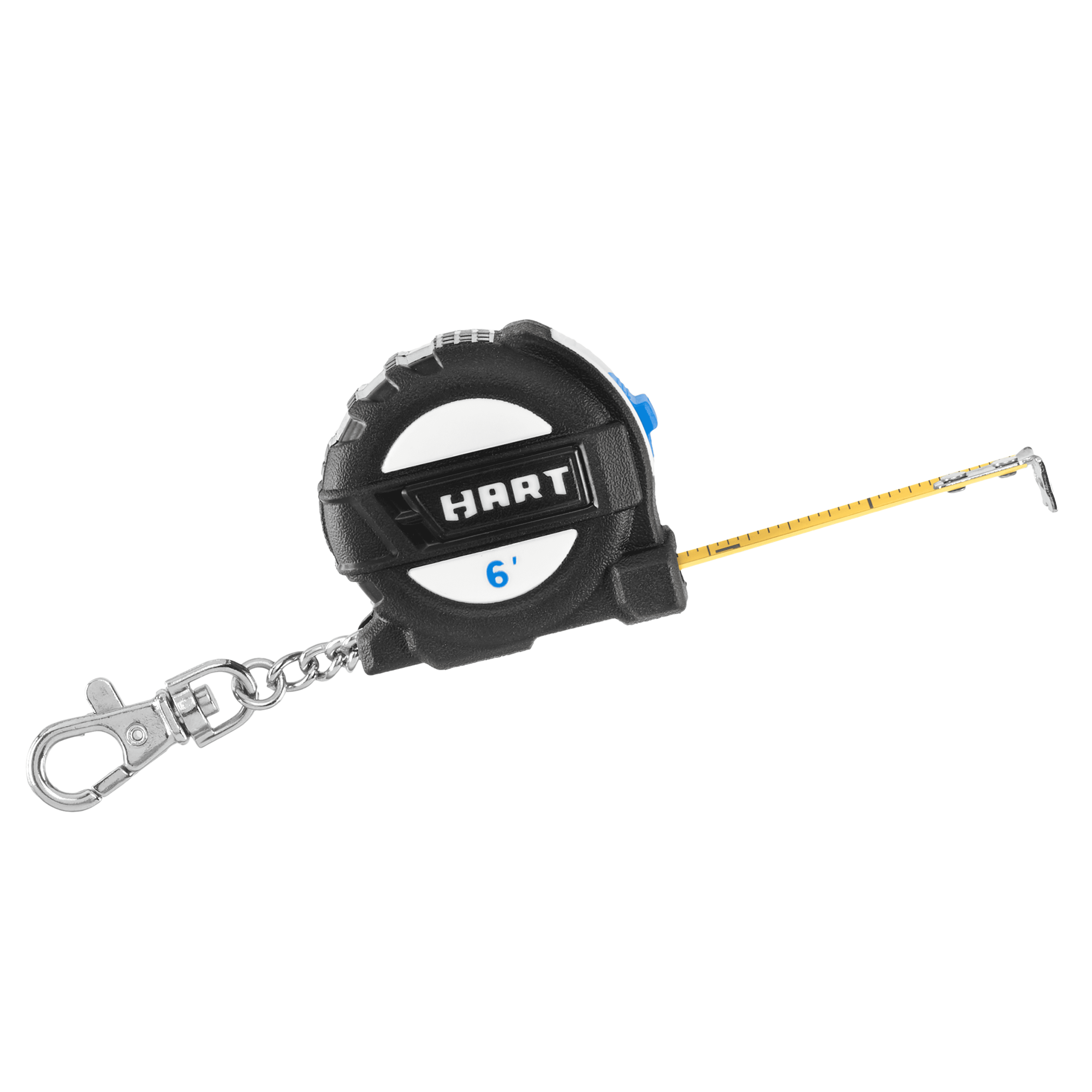 (2 pack) HART 6-Foot Compact Tape Measure Keychain, Wide-Blade, 0.17 lbs