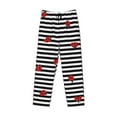 thumbnail image 4 of Fotbe Men'S Ladybugs On Black And White Stripedclassic Pajama Pants With Elastic Waist And Drawstring Pockets，Pajama Pants Mens Lounge Pants Super Soft, 4 of 9