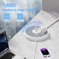 thumbnail image 5 of Round Power Strip with 6 Outlets & 3 USB Ports, Individual Switches, Surge Protector, 1250W, Wall-Mountable Desktop Charging Station, White/Gray for Home Dorm Office, 5 of 8