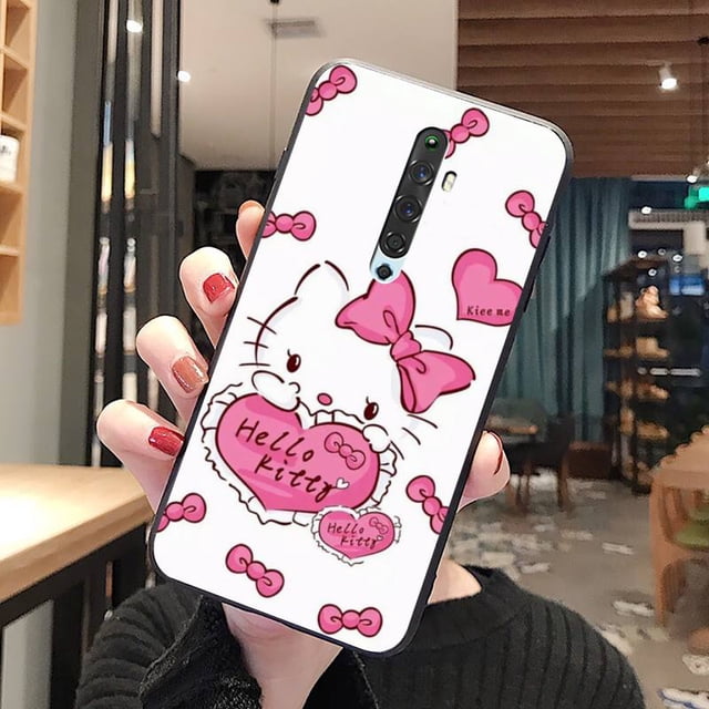 Funda de teléfono con dibujo de gato de Hello Kitty para Oppo, A5, A9, 2020, Reno2, z, Renoace, 3pro, A73S, A71, F11 Fivean LED