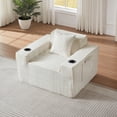 thumbnail image 6 of Aukfa 3 Piece Sofa Set - 43.5" Oversized Armchair Boneless Couch w/ 2 Cup Holders&Side Pockets, White, 6 of 8