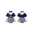 thumbnail image 2 of BemeyourBBs Newborn Baby Girl 4th of July Romper Dress Baby Girl Patriotic Smocked Dress Fourth of July Outfit American Flag Embroidery PuffShort Sleeve Star Print Tulle Tutu Dress with Headband, 2 of 9