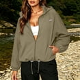 thumbnail image 6 of Womens Hiking Windbreaker Baeitkot Womens Jackets Zip Up Outdoor Hiking Hooded Windbreaker with Pocket Khaki M, 6 of 9