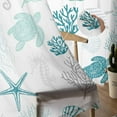 thumbnail image 5 of Turquoise Coastal Sheer Curtains 96 Inches Long 2 Panels Set, Window Sheer Curtains for Living Room/Bedroom, Nautical Summer Beach Coral Sea Turtle Light Filtering Rod Pocket Curtain 52'' x 96'' x 2, 5 of 7