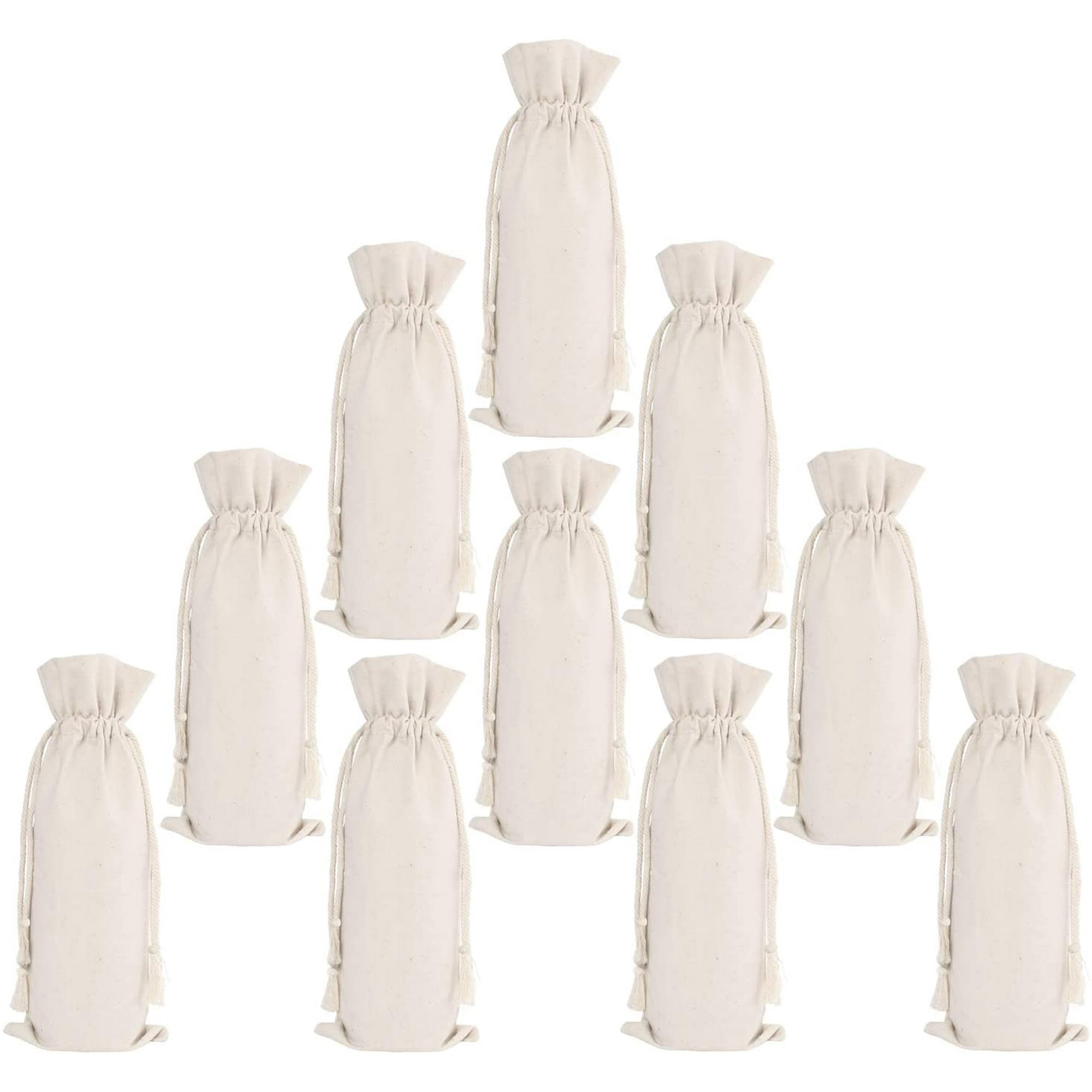 20 Packs Canvas Wine Bags Bulk Wine Bottle Bags With Drawstring Reusable Wine Gift Bag Party Wedding Gifts Walmart