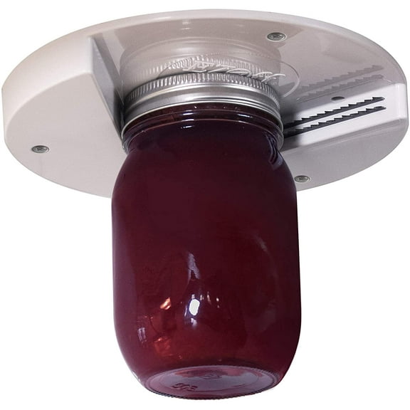 Off Jar Opener for Weak Hands - Under Cabinet, Easy Grip, One Handed Jar & Bottle Opener - Removes Tight Jar Lid for Seniors with Arthritis - Essential Kitchen Gadgets for Home Assistance - White