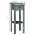 thumbnail image 3 of HOMCOM Side Table Set of 2, Narrow Tall End Table with Drawer and Shelf, 3 of 10