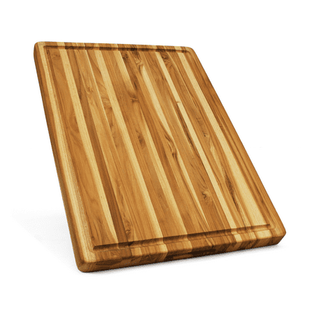 

LANTRO JS Teak Cutting Board Reversible Chopping Serving Board Multipurpose Food Safe Thick Board Large Size 22x16x1.25 inches