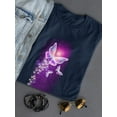 thumbnail image 3 of Magical Neon Butterflies Shaped T-Shirt Women -Image by Shutterstock, Female Medium, 3 of 4