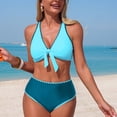 thumbnail image 2 of Duqingm Swimsuit for Women 2 Piece Bikini Set Cutout Popular Swimsuit High Waisted Textured 2026 Summer Beach Swim Bathing Suits Blue,S, 2 of 7