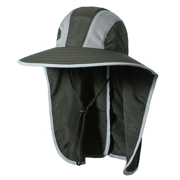 Sombrero para el sol de ala ancha con solapa para el cuello Hombres Mujeres UV