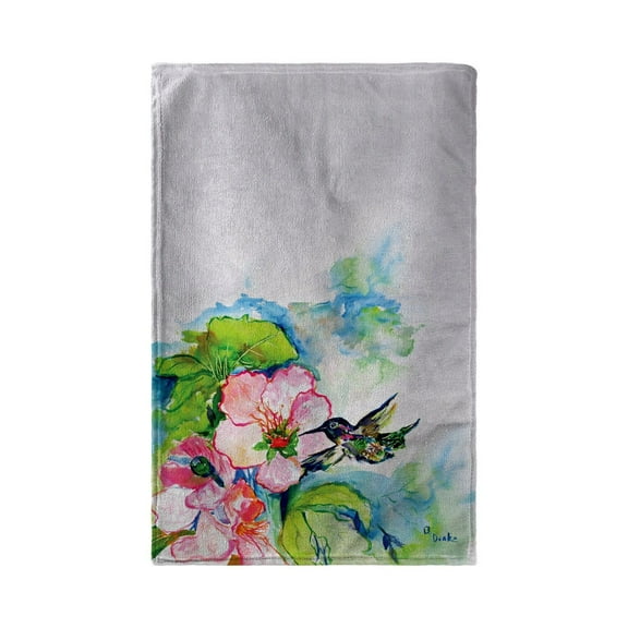 Betsy Drake BT437 30 x 50 in. Hummingbird & Hibiscus Beach Towel