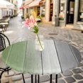 thumbnail image 6 of Sage Green Gray Ombre Round Tablecloth for 36-44 Inch Tables, Fitted Table Cover with Elastic Edge, Vintage Country Wooden Waterproof Outdoor Table Cloth Protector for Patio Garden Dinner Picnic, 6 of 9