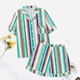 thumbnail image 5 of GDREDA Ensemble de Pyjama pour Femmes 2 Pcs Ensembles de Pyjama pyjamas pour Femmes Tigre Floral Imprimé Graphique Chemise à Boutons à Manches Courtes et Short Ensemble de Pyjama Femmes Ensembles de Pyjama pyjamas Vert Menthe,G, 5 of 5