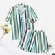 thumbnail image 4 of MKLEKYY conjunto de Pijama Deportivo Corto de 2 Piezas para Mujer, Pijama para Mujer con Estampado Floral de Tigre, Camisa de Manga Corta con Botones y Pantalones Cortos, conjunto de Pijama, 4 of 4