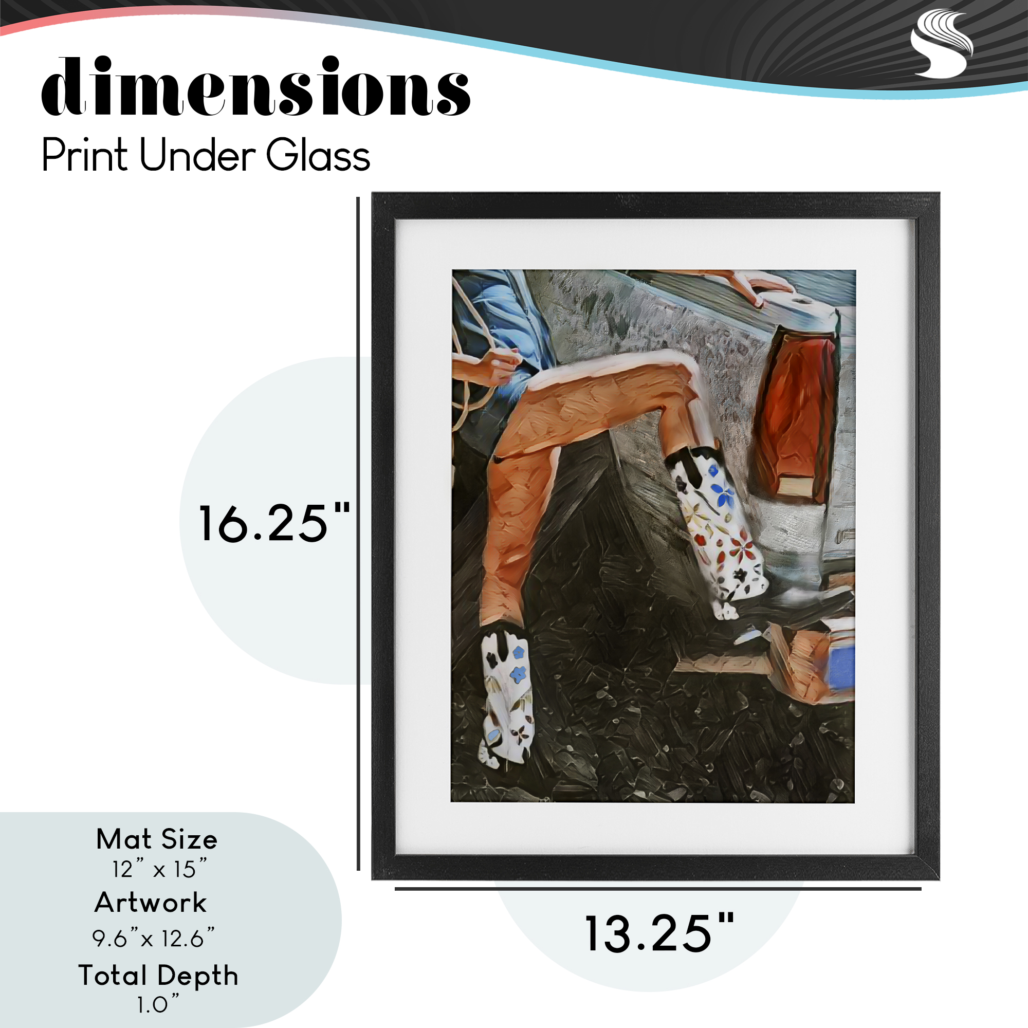 Round Up Cowgirl Boots Black Framed Print Under Glass, design by Jesse Keith