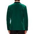 thumbnail image 3 of INSPIRE CHIC Velvet Tuxedo Blazers for Men's Shawl Lapel Formal Wedding Sports Coats L Green, 3 of 5
