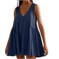 thumbnail image 2 of DailyTrove Women's Solid Color Sleeveless Mini Dress, Casual Lounge & Beach Wear, Soft Rayon , Fit, Plus Size Friendly, 2 of 6