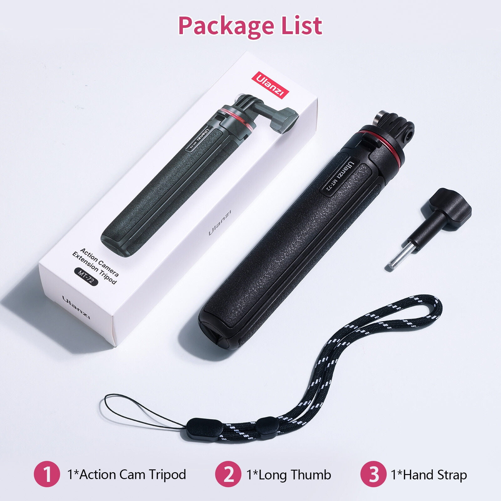 Ulanzi MT-72 Magnetic Quick Release Action Camera Tripod 17cm to 51cm Extendable Lightweight Aluminum Handheld Tripod/Monopod with Anti-Slip Base for GoPro DJI Travel Vlogging