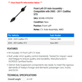 thumbnail image 2 of Front Left CV Axle Assembly - Compatible with 2005 - 2011 Cadillac STS 2006 2007 2008 2009 2010, 2 of 2
