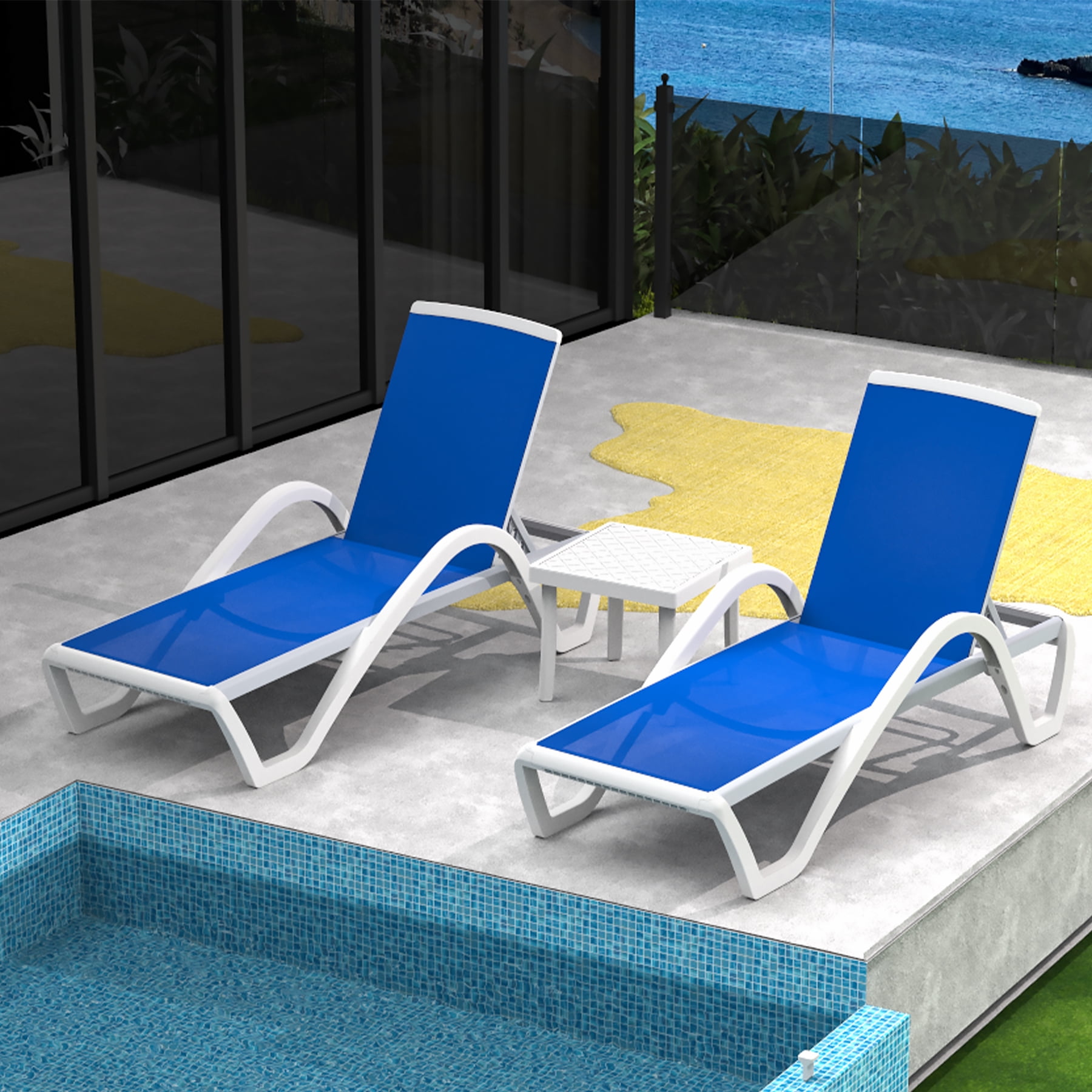 Aluminum chaise lounge pool chairs sale