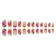 thumbnail image 3 of Uñas postizas cuadradas con punta francesa corta, uñas postizas rosas con diseños de flores de colores, uñas acrílicas brillantes, uñas postizas bonitas para primavera y verano, uñas adhesivas para mu, 3 of 4