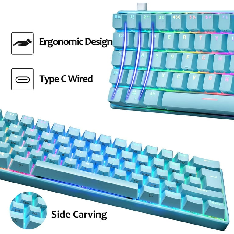 MAGIC-REFINER Mini 60% Gaming Keyboard, UK Layout, Type C MAGIC-REFINER Mini 60% Gaming Keyboard, UK Layout, Type C