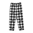 thumbnail image 4 of Naloa Anchor Black Tartan Plaid Print Women’s Ultra-Soft Comfy Pajama Lounge Pants with Pockets & Drawstring, 4 of 8
