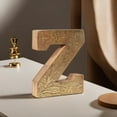 thumbnail image 2 of HANDMADE ECO-FRIENDLY "Z" WOOD ALPHABET LETTER BLOCK FOR WALL MOUNT & TABLE TOP DÉCOR- , Natural-Gold Foil Color, Traditional Design, Letter Block For Study Room, Kids Room, Living Room, Hall, Offices, 2 of 4