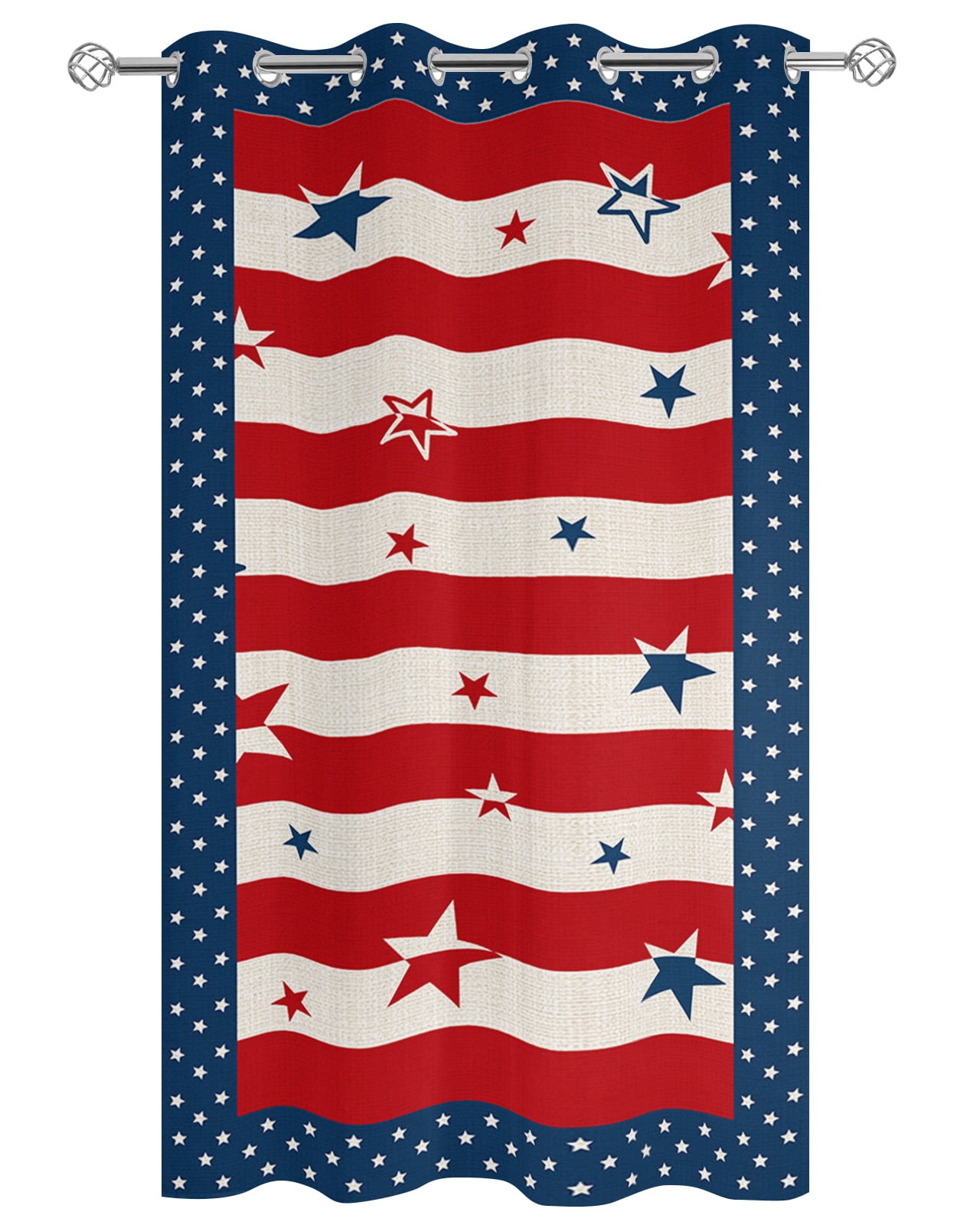 Outdoor Curtains for Patio, 4th of July Waterproof Blackout Outside Curtain for Porch/Pergola/Gazebo, American Flag Star Patriotic Independence Day Thermal Insulated Drapes, 1 Panel, 54 x 95 Inch