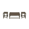 thumbnail image 2 of WestinTrends Malibu 3-Pieces Outdoor Table Set, Includes 1 Coffee Table and 2 Side Table, All Weather Poly Lumber Adirondack Patio Furniture Set, Dark Brown, 2 of 10
