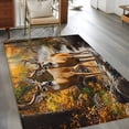 thumbnail image 3 of Orange Autumn Deer Large Area Rugs for Bedroom Living Room, Soft Non Slip Carpet Bedside Rug, Vintage Forest River Rectangular Floor Cover Kitchen Accent Rug 4'x6' for Dining Room/Office, 3 of 9