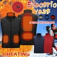 thumbnail image 2 of Womens Heated Jacket Puffer Coat Men's Intelligent Heating Vest Charging Heating Vest Heating Vest Winter Warm Keeping Vest Round Neck Vest, 2 of 6
