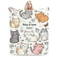 thumbnail image 6 of YIVIOYIL Cute Cartoon Cat Blanket–Soft Cozy Flannel Throw – Perfect For Cat Lovers, Couch Bed Room Decor,or Gift 50x40, 6 of 6