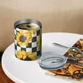 thumbnail image 3 of 12oz Coffee Tumblers Black White Checker Sunflower Pattern Stainless Steel Vacuum Insulated Travel Tumbler Coffee Cups Mug with Lid and Straw with Cleaning Brush for Cold & Hot Drinks, 3 of 5