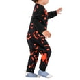 thumbnail image 3 of Fiomva Halloween Family Matching Pajamas Pumpkin Skeleton Print Long SleeveTops and Pants Sleepwear Loungewear, 3 of 6