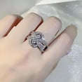 thumbnail image 3 of K-KED Fashion 925 Silver Cubic Zircon Ring Gift Women Anniversary Delicate Jewelry Sz 6-10-6, 3 of 6