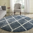 thumbnail image 7 of SAFAVIEH Montreal Vesela Geometric Diamonds Shag Area Rug, Blue/Ivory, 6'7" x 6'7" Round, 7 of 7
