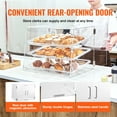 thumbnail image 2 of KFFKFF 3-Tier Acrylic Bakery Display Case Countertop Donut Pastry Case Rear Door, 2 of 9
