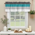 thumbnail image 3 of Aqua Green Stripe Valances for Windows, Rod Pocket Kitchen Valance Curtains - Soft & Washable Small Window Treatment for Living Room, Bathroom, Grey Stripes 42x12inch, 1 Panel, 3 of 9