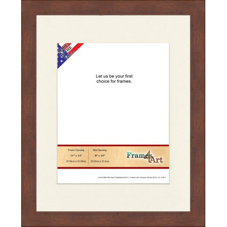 Chic Honey Wood 11" X 14" Empty Photo Frame, 8" X 10" Removable Mat