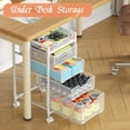 thumbnail image 4 of Rolling Utility Cart with 4 Drawers, Craft Organizer and Storage Carts with DIY Divider, Lockable Wheels Storage Organizer for Art Supplies, Store for Brushes & Paints & Artifacts, White, 4 of 16